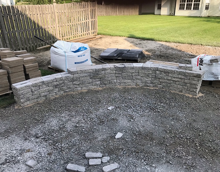 beginning of construction for patio