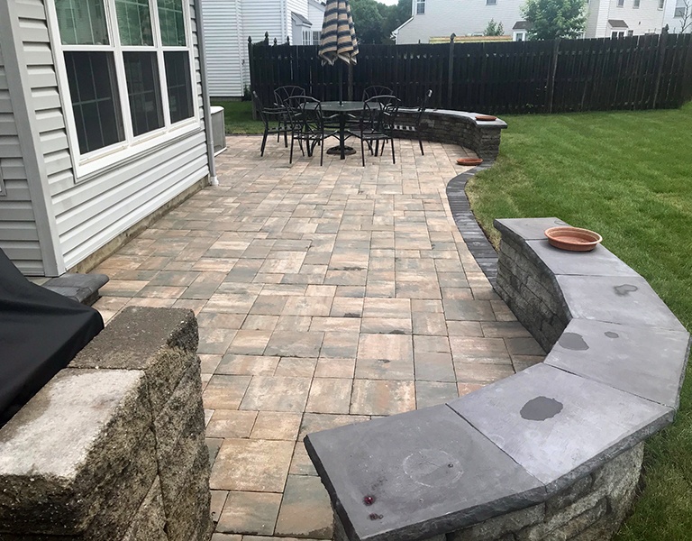 completed backyard paver patio